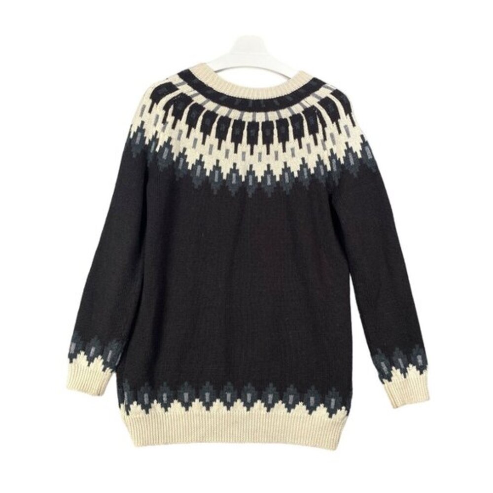 URBAN OUT. BDG Vintage Hilda Ltd Sweater‎ Mens SZ S Wood Fair Isle Nordic Black